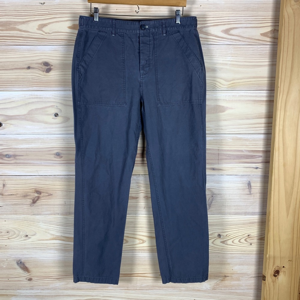 J.Crew Utility Pants Mens 34x32 Grey Straight Leg Cotton Workwear Chino